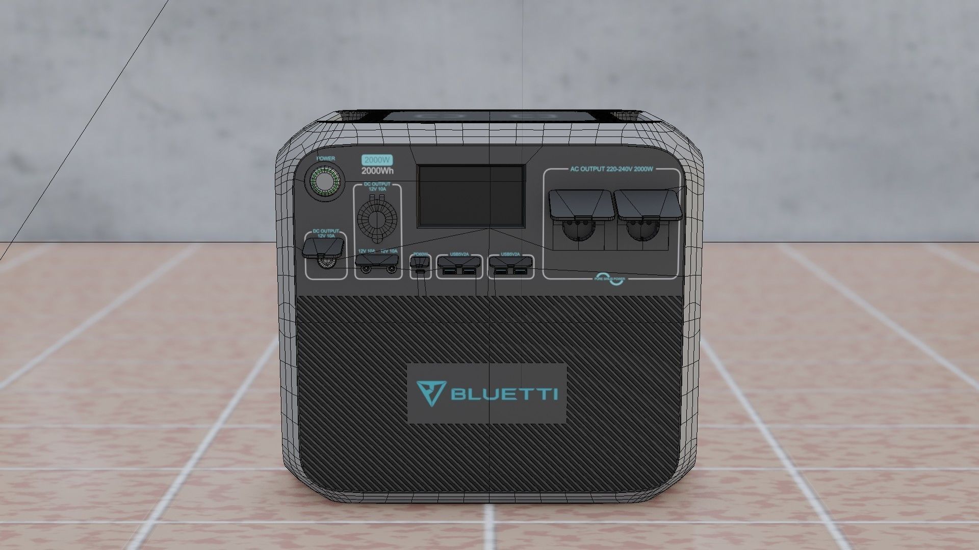 BLUETTI Portable Power Station Low-poly 3D model_18
