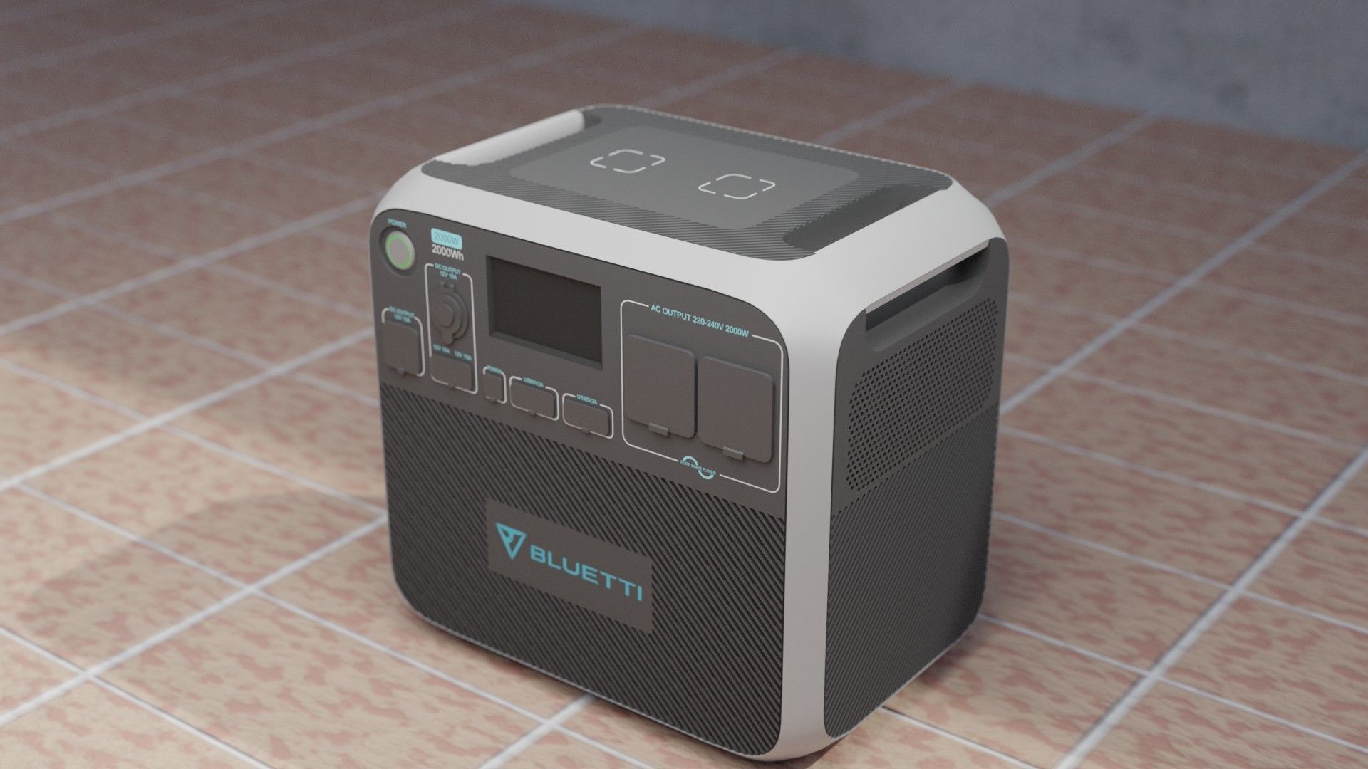 BLUETTI Portable Power Station Low-poly 3D model_3