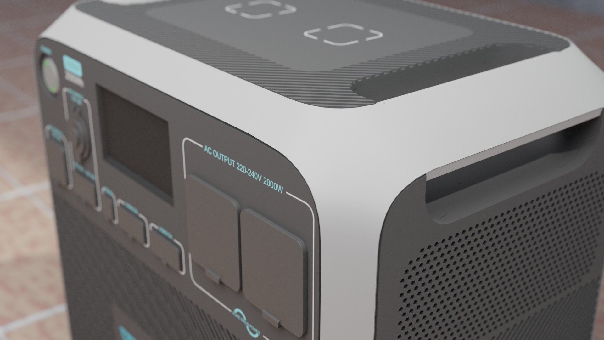 BLUETTI Portable Power Station Low-poly 3D model_4