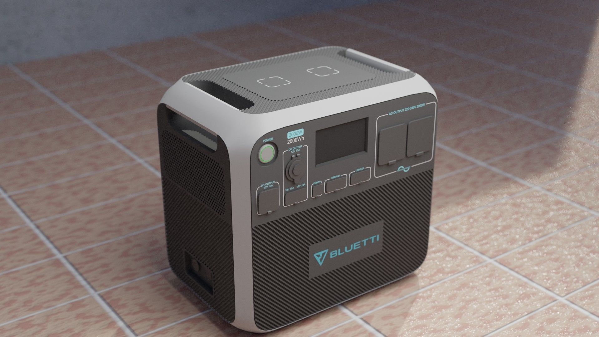 BLUETTI Portable Power Station Low-poly 3D model_2