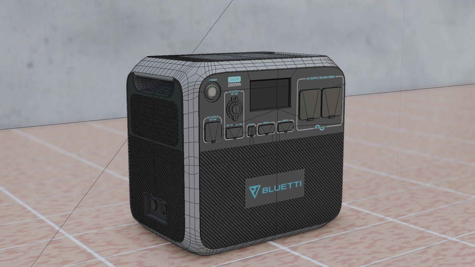 BLUETTI Portable Power Station Low-poly 3D model_19