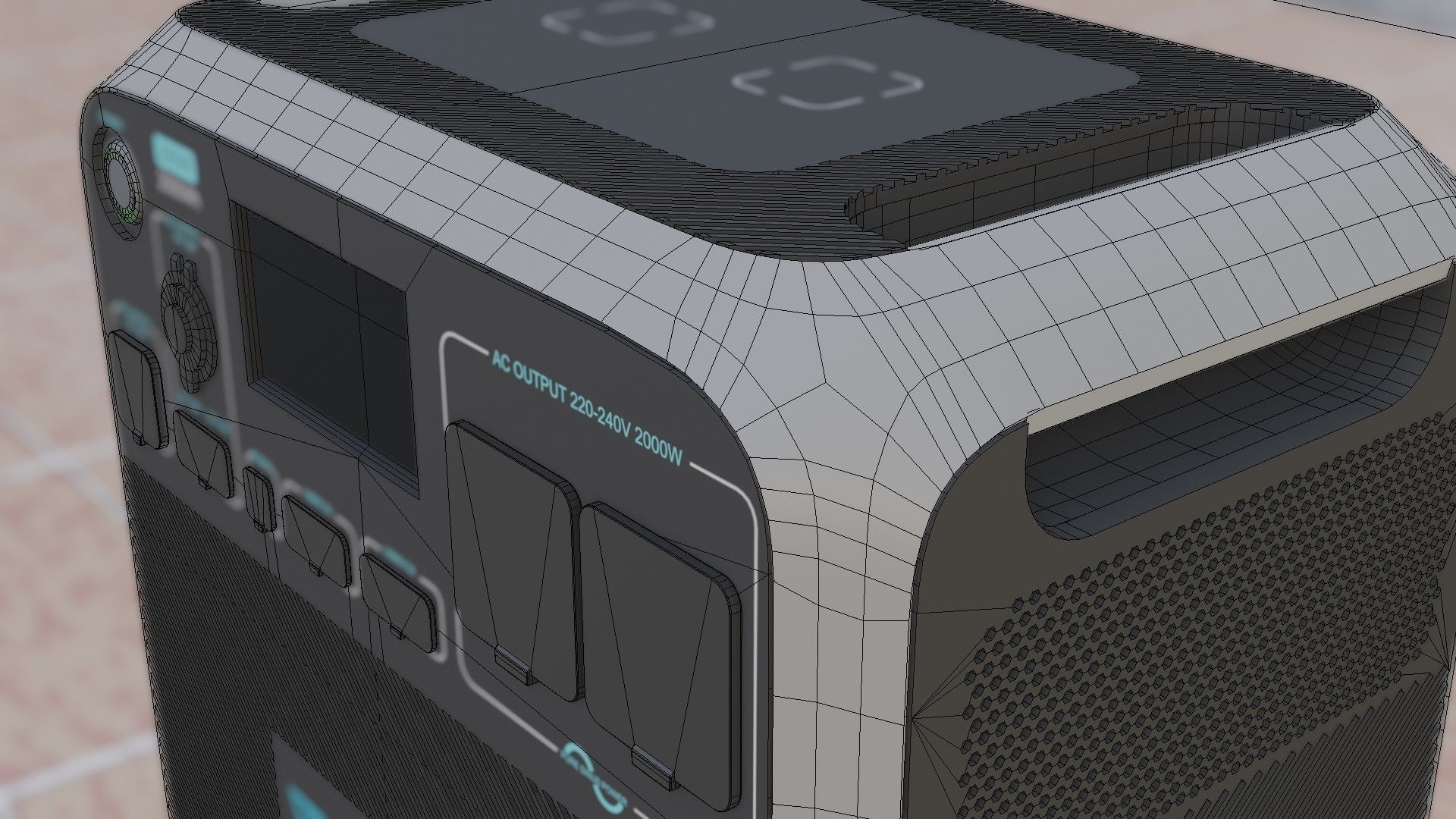 BLUETTI Portable Power Station Low-poly 3D model_22