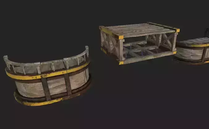 Crawling Ladder platform Low-poly 3D model