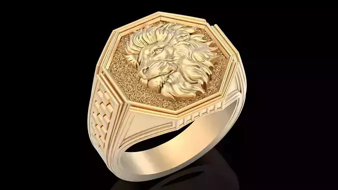 Lion Man Ring silver gold printable jewelry