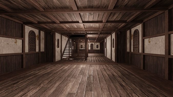 225-226-227-228 Old Medieval Houses Pack 4K Textures Low-poly 3D model 6