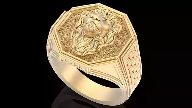 Lion Man Ring silver gold printable jewelry
