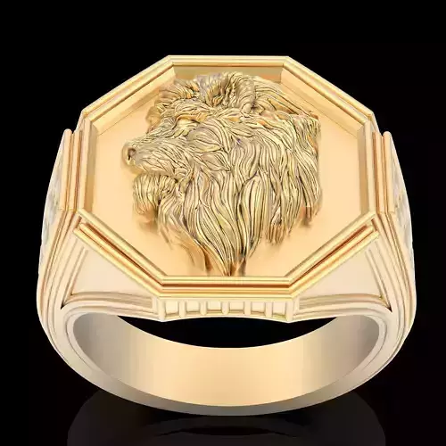 Lion Man Ring silver gold printable jewelry