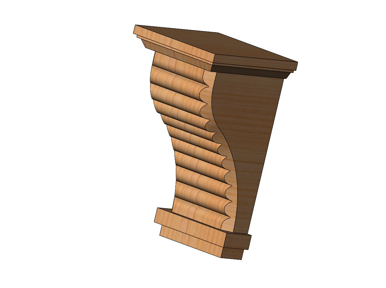 Ribbed mission corbel bracket 3D print model_1