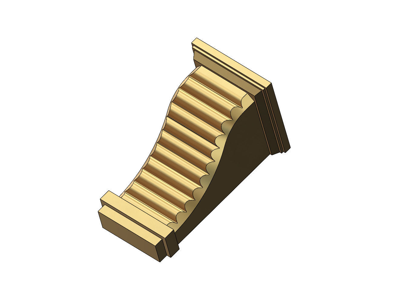 Ribbed mission corbel bracket 3D print model_10