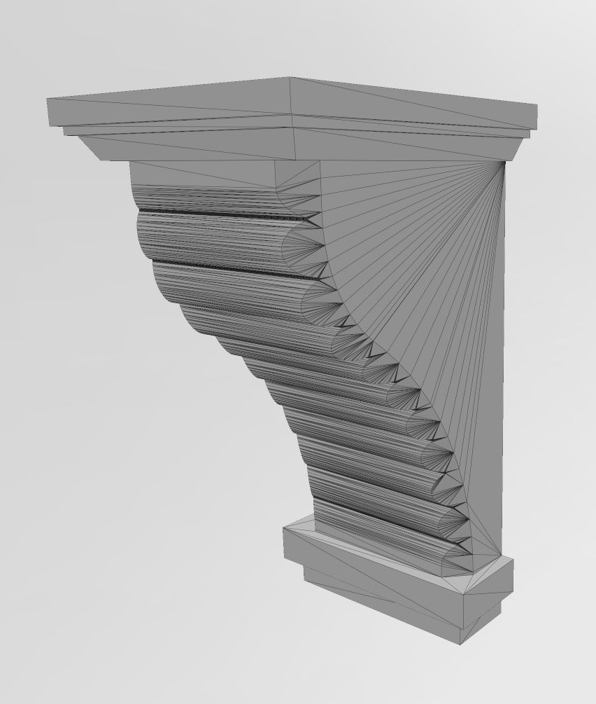 Ribbed mission corbel bracket 3D print model_11