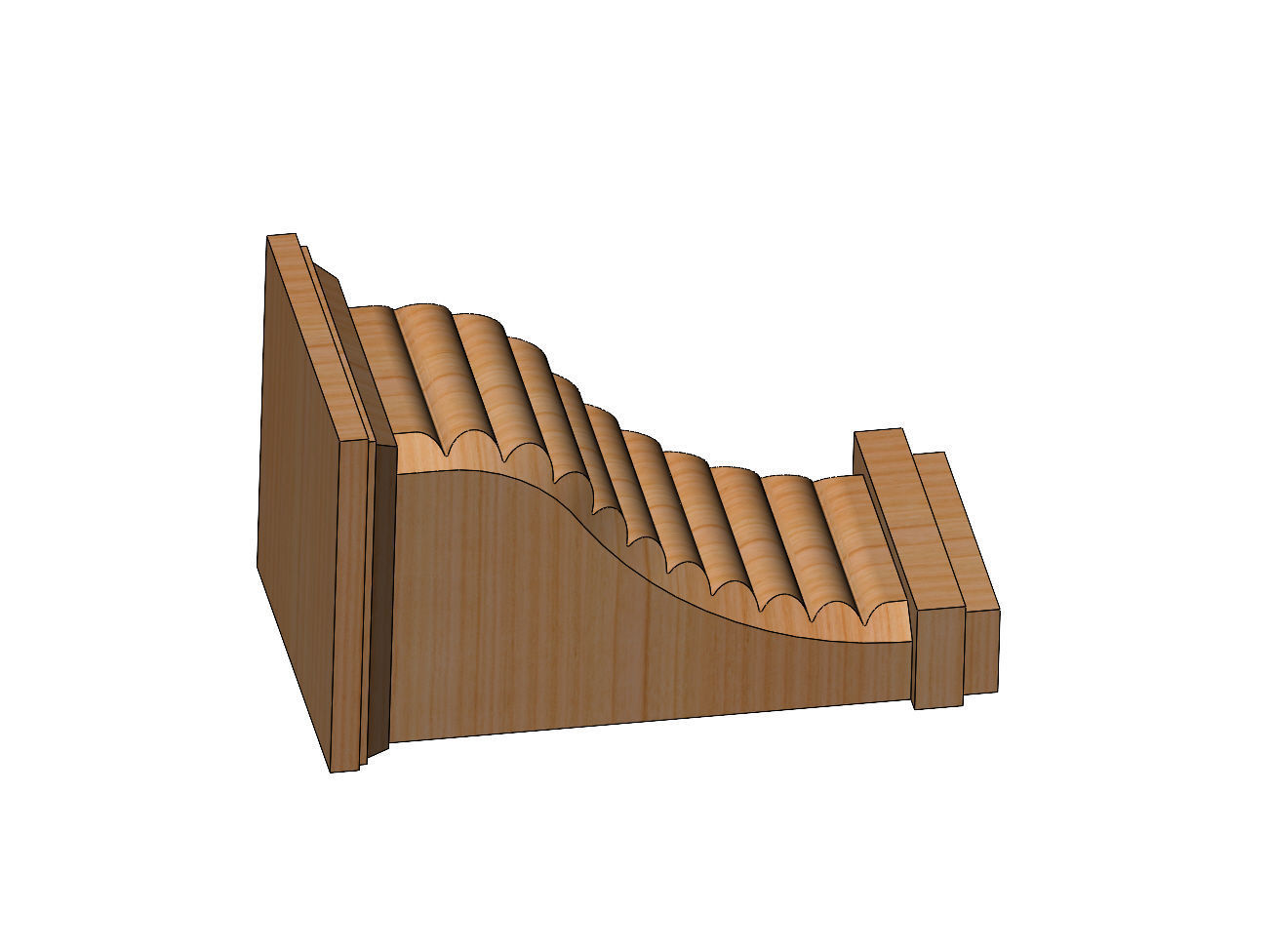 Ribbed mission corbel bracket 3D print model_3