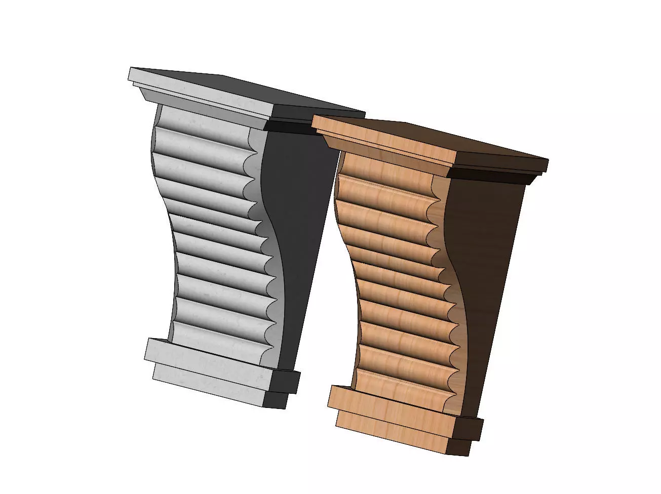 Ribbed mission corbel bracket 3D print model_0