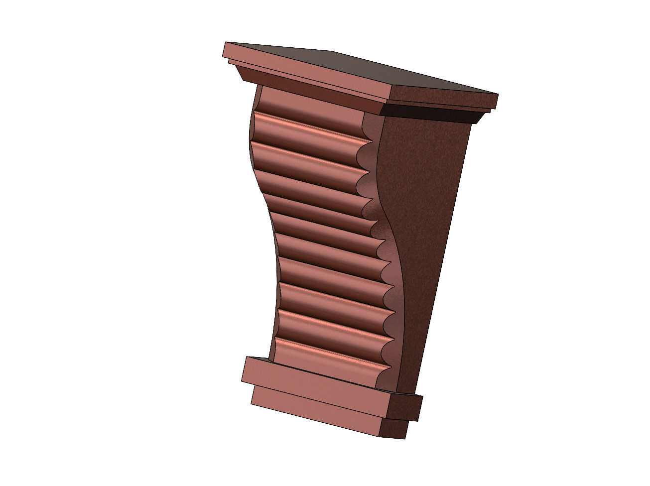 Ribbed mission corbel bracket 3D print model_9