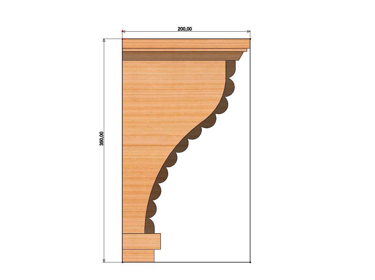 Ribbed mission corbel bracket 3D print model_7