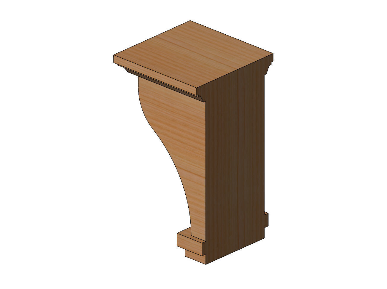Ribbed mission corbel bracket 3D print model_6
