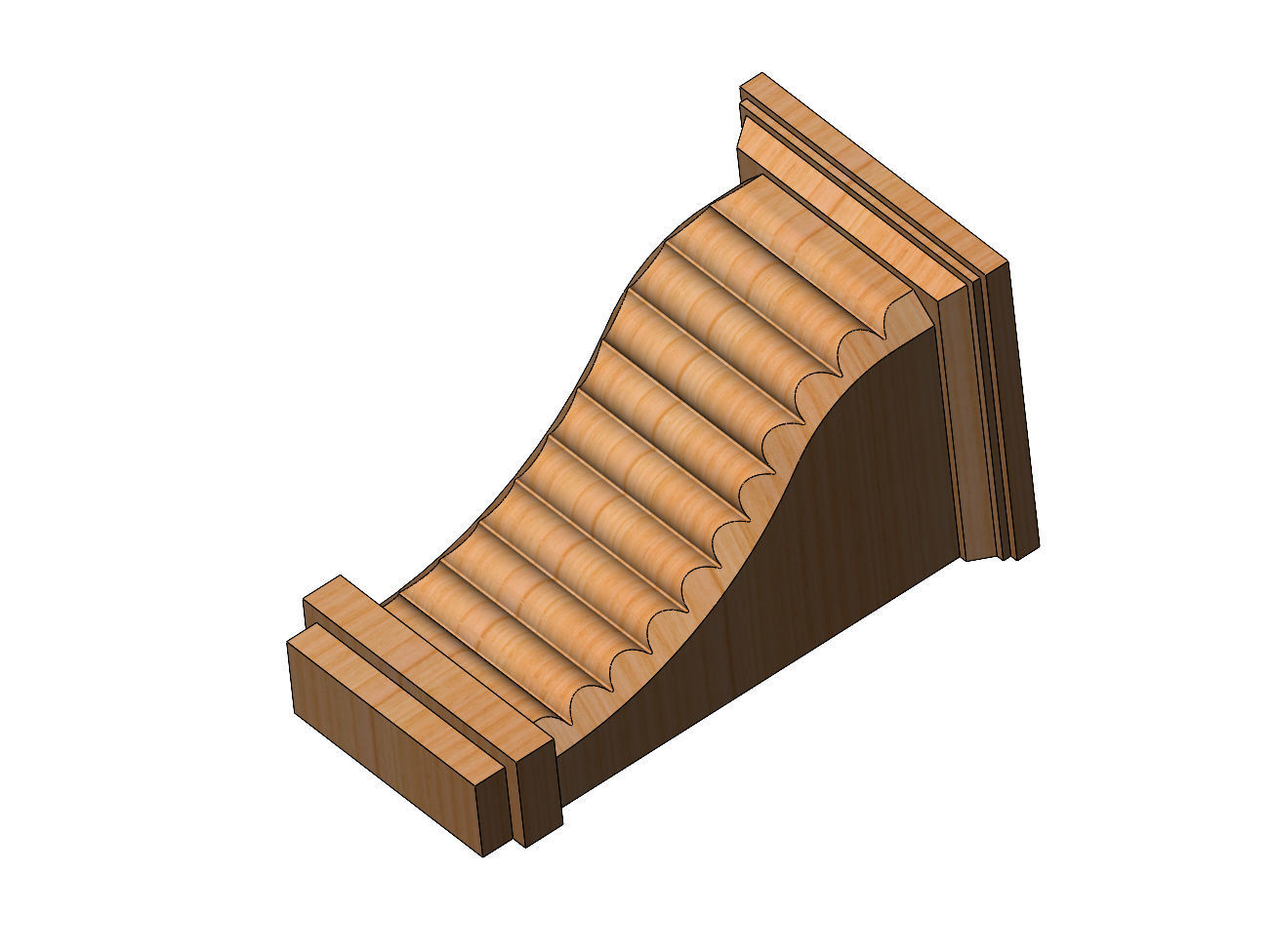 Ribbed mission corbel bracket 3D print model_2