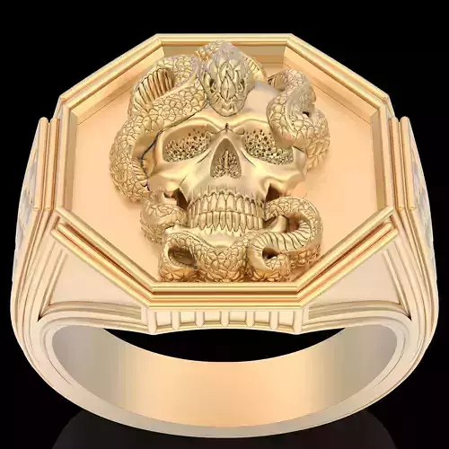 Skull Man Ring silver gold printable jewelry