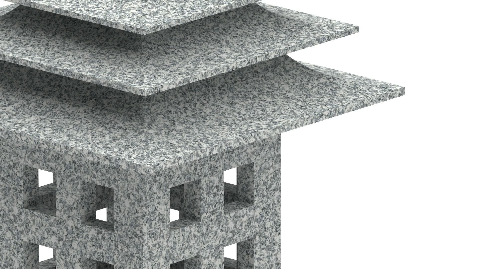 Japanese stone lantern 3D model_3