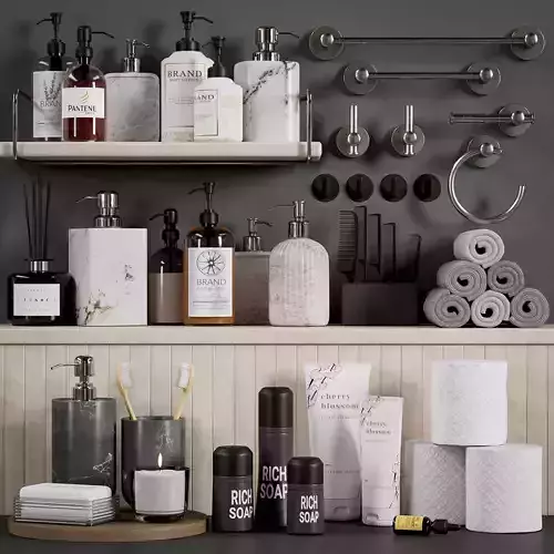 set bathroom 001 Low-poly 3D model