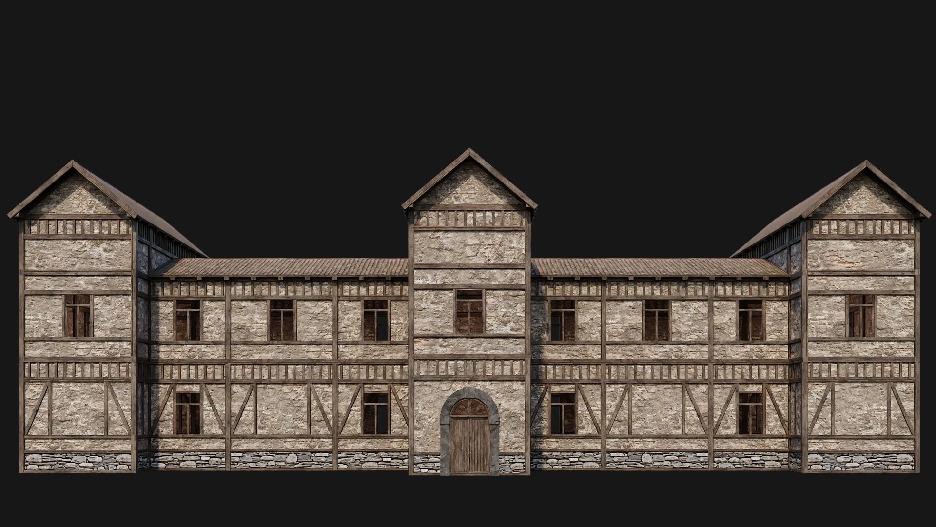 201-240 OLD MEDIEVAL HOUSES BUILDINGS PACK 4K Textures 3D Model Collection_30