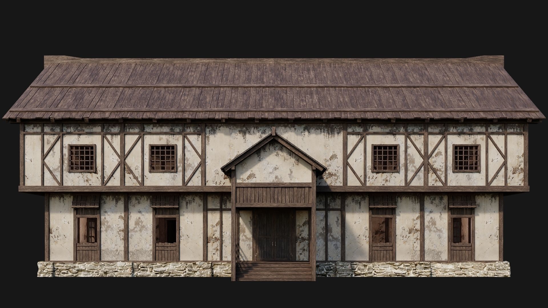 201-240 OLD MEDIEVAL HOUSES BUILDINGS PACK 4K Textures 3D Model Collection_15