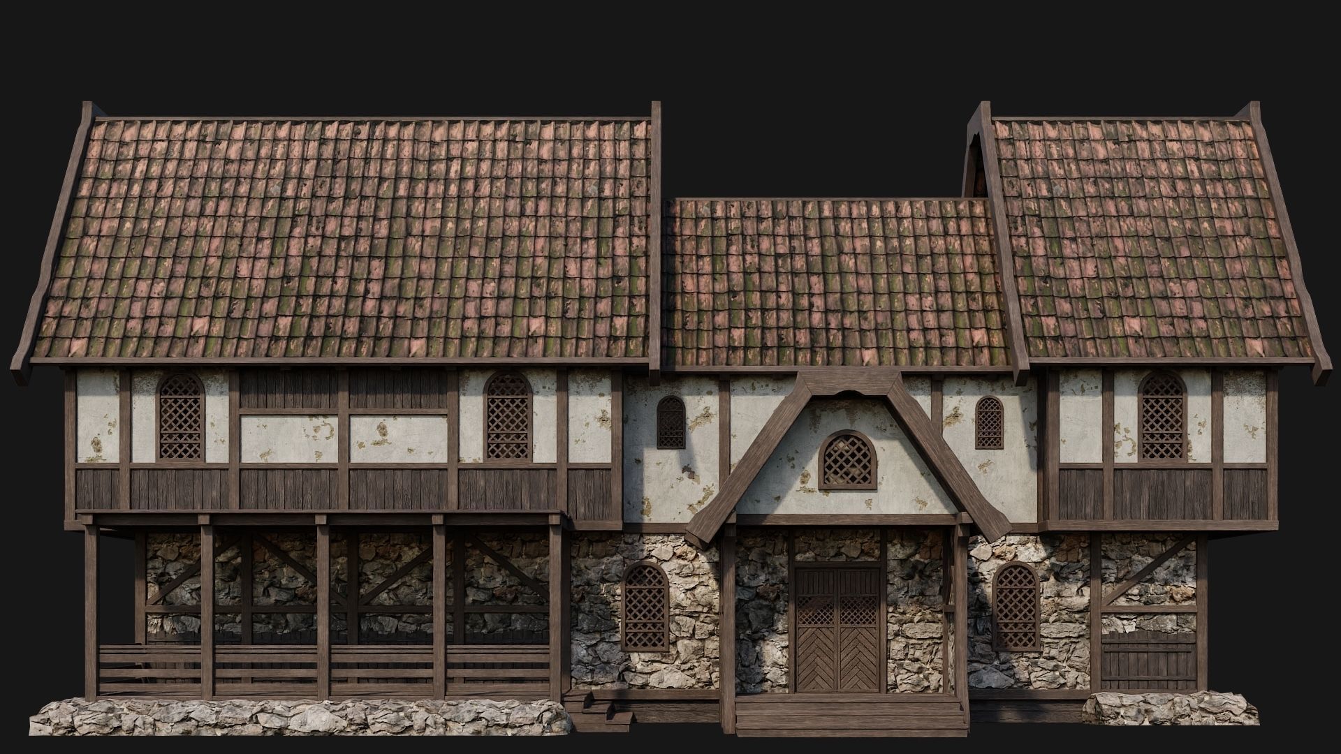 201-240 OLD MEDIEVAL HOUSES BUILDINGS PACK 4K Textures 3D Model Collection_24