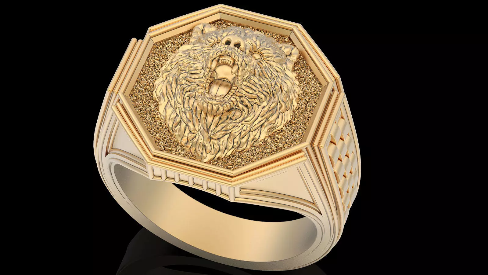 Bear Man Ring silver gold printable jewelry 3D print model