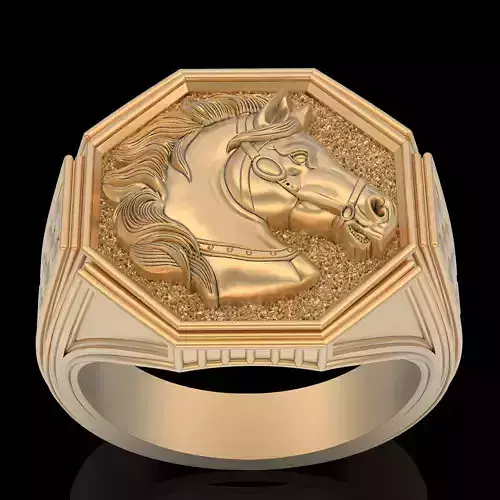 Horse Man Ring silver gold printable jewelry