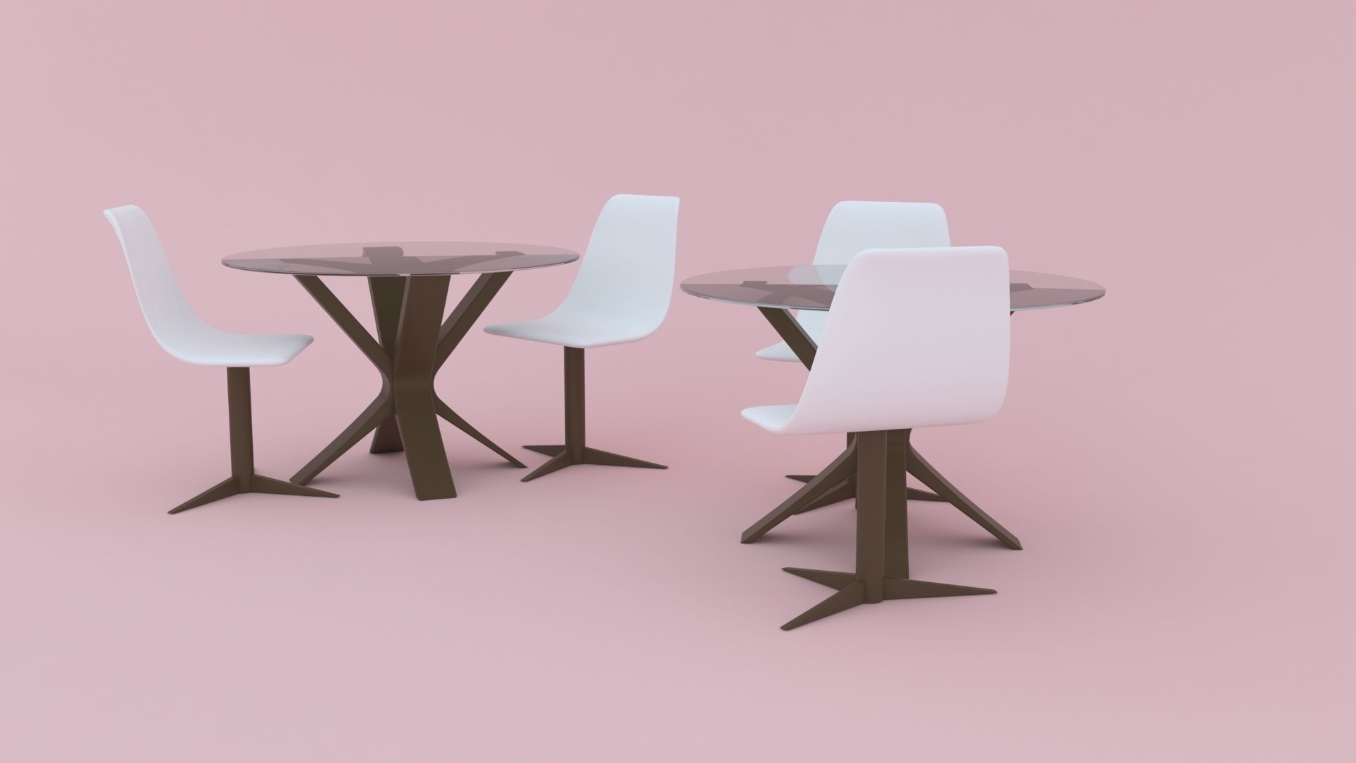 NEW MODERN 3D TABLE AND CHAIRS Low-poly 3D model_4