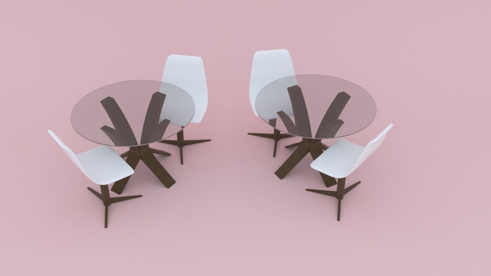 NEW MODERN 3D TABLE AND CHAIRS Low-poly 3D model_1