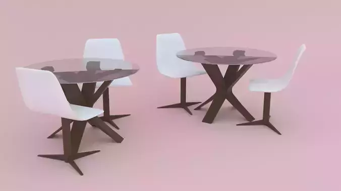 NEW MODERN 3D TABLE AND CHAIRS