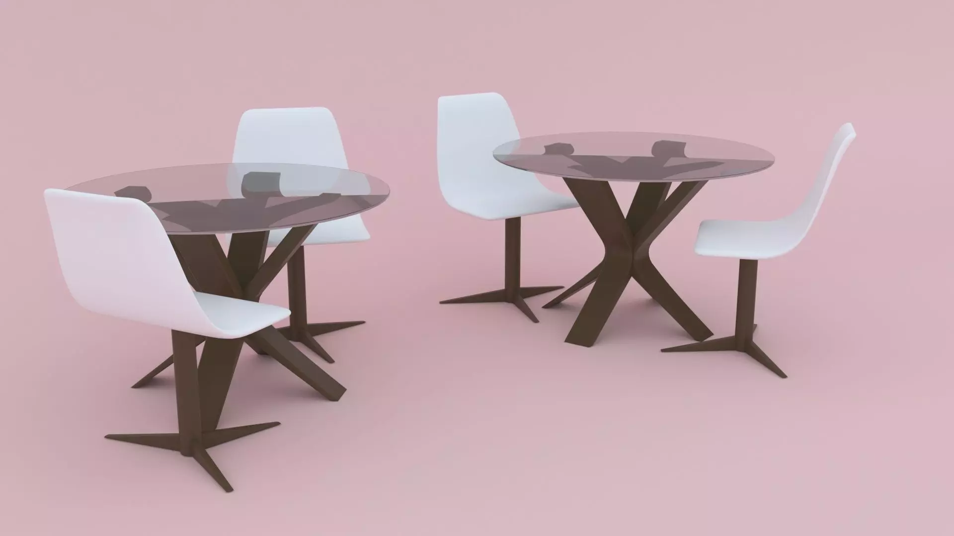 NEW MODERN 3D TABLE AND CHAIRS Low-poly 3D model_0