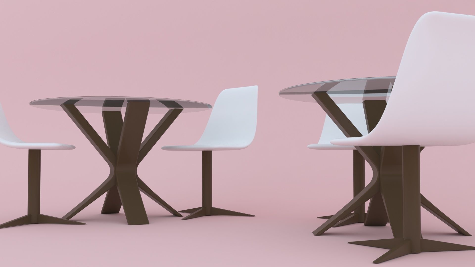 NEW MODERN 3D TABLE AND CHAIRS Low-poly 3D model_2