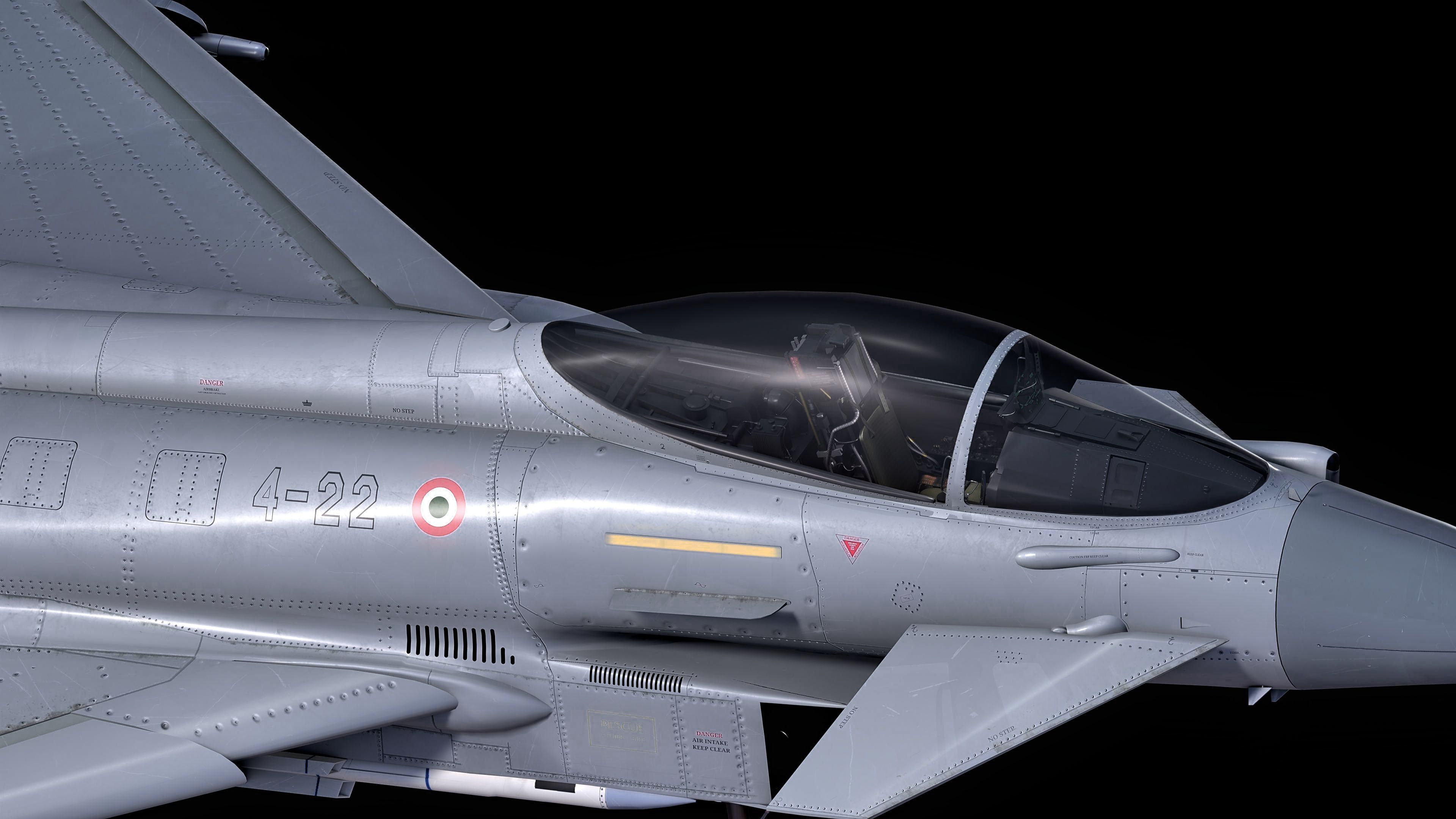 EuroFighter Typhoon Fully Rigged with High Resolution Cocpit Low-poly 3D model_26