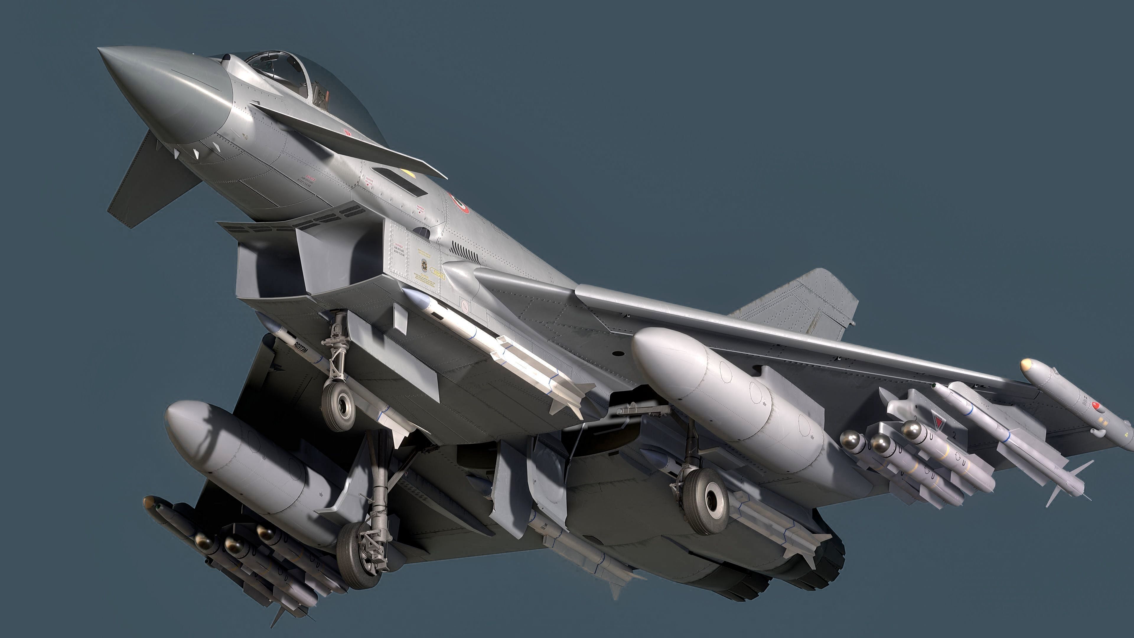 EuroFighter Typhoon Fully Rigged with High Resolution Cocpit Low-poly 3D model_17
