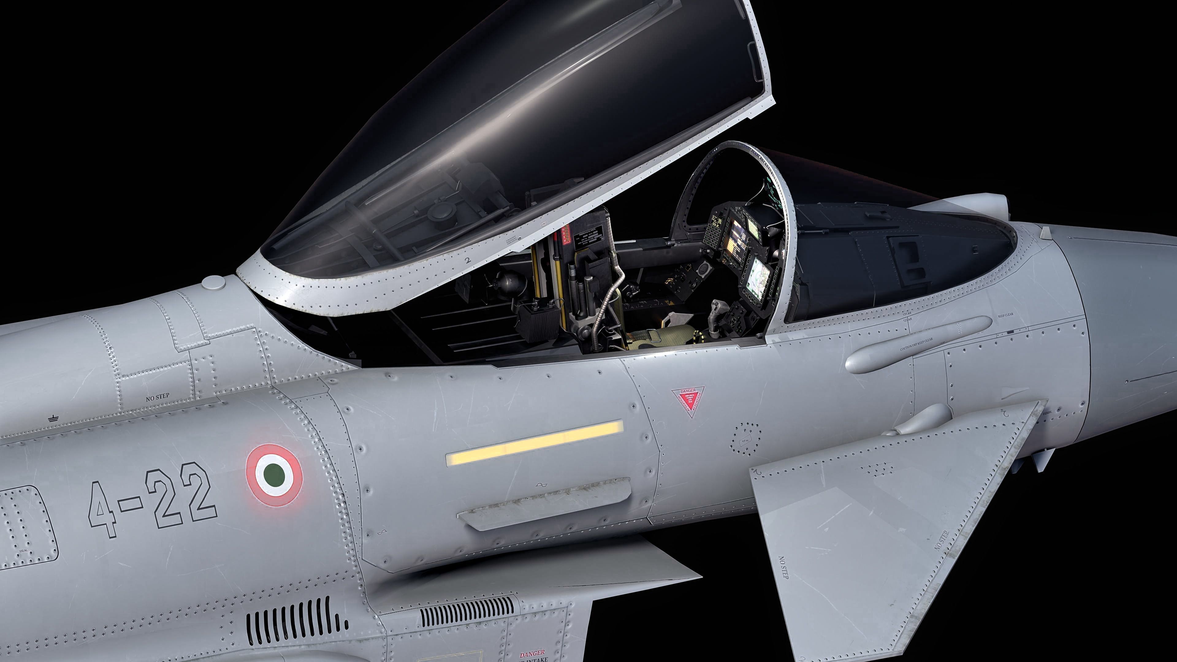 EuroFighter Typhoon Fully Rigged with High Resolution Cocpit Low-poly 3D model_25