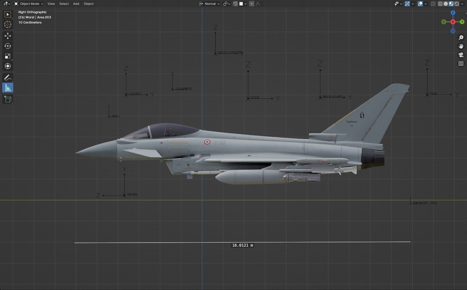 EuroFighter Typhoon Fully Rigged with High Resolution Cocpit Low-poly 3D model_37