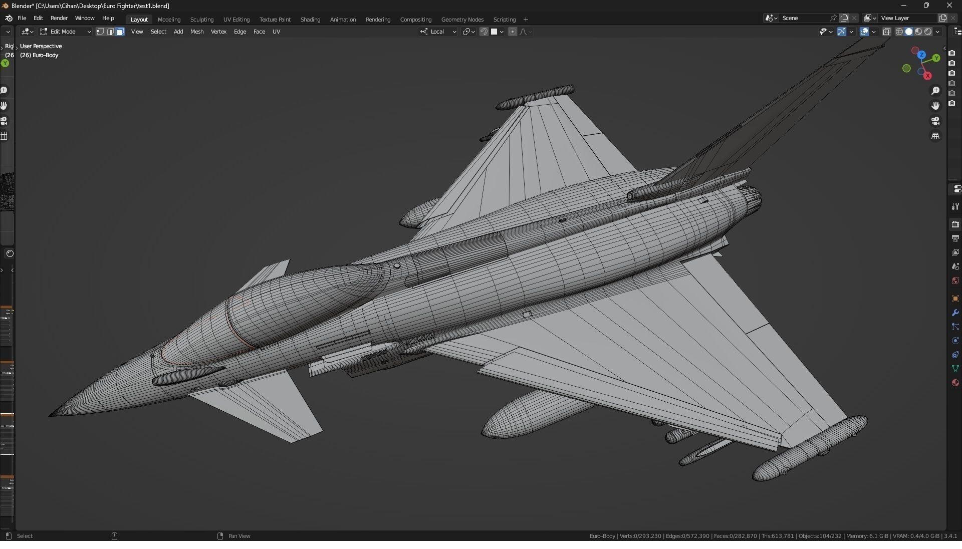 EuroFighter Typhoon Fully Rigged with High Resolution Cocpit Low-poly 3D model_38
