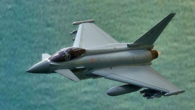 EuroFighter Typhoon Fully Rigged with High Resolution Cocpit Low-poly 3D model