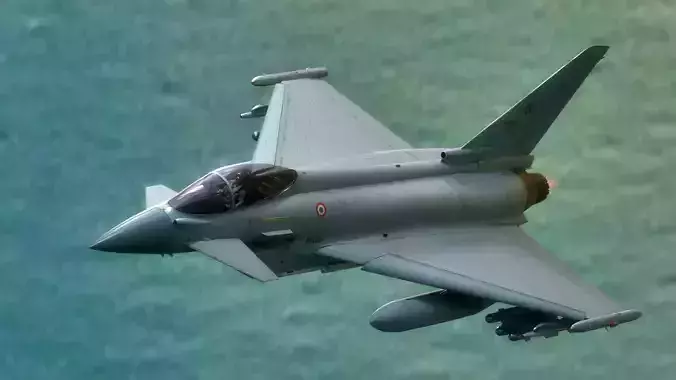 EuroFighter Typhoon Fully Rigged with High Resolution Cocpit Low-poly 3D model