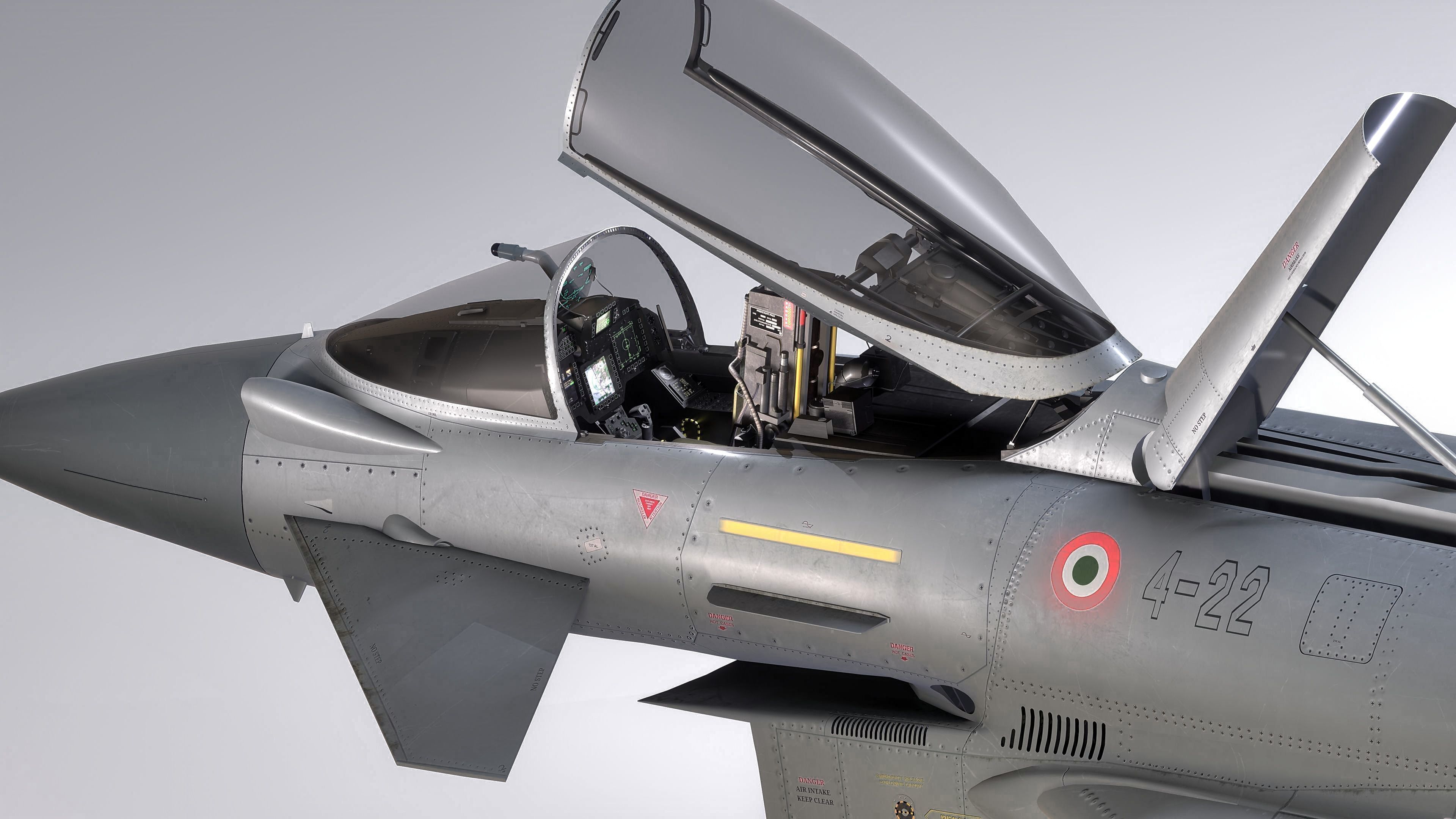 EuroFighter Typhoon Fully Rigged with High Resolution Cocpit Low-poly 3D model_21