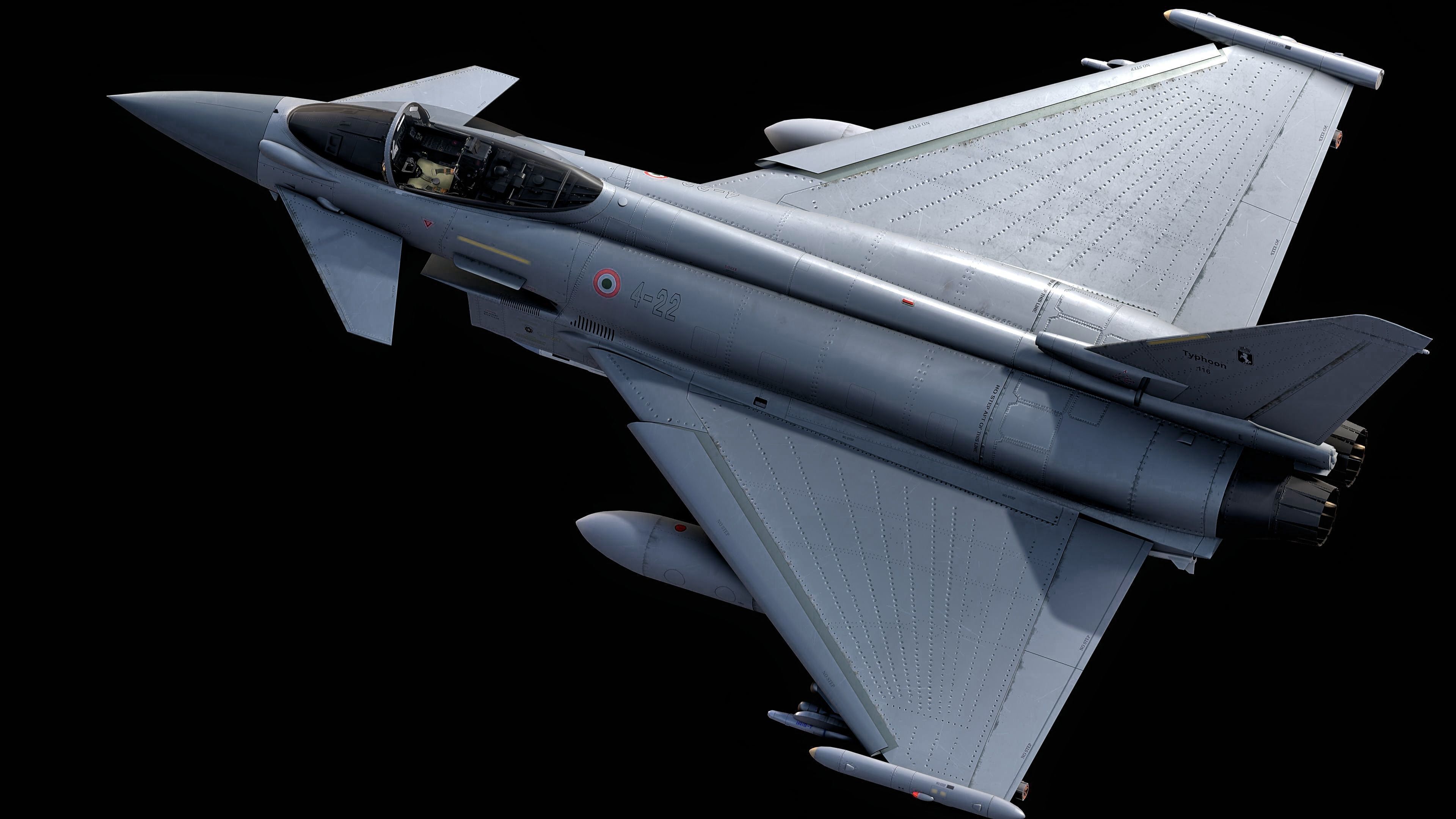 EuroFighter Typhoon Fully Rigged with High Resolution Cocpit Low-poly 3D model_13