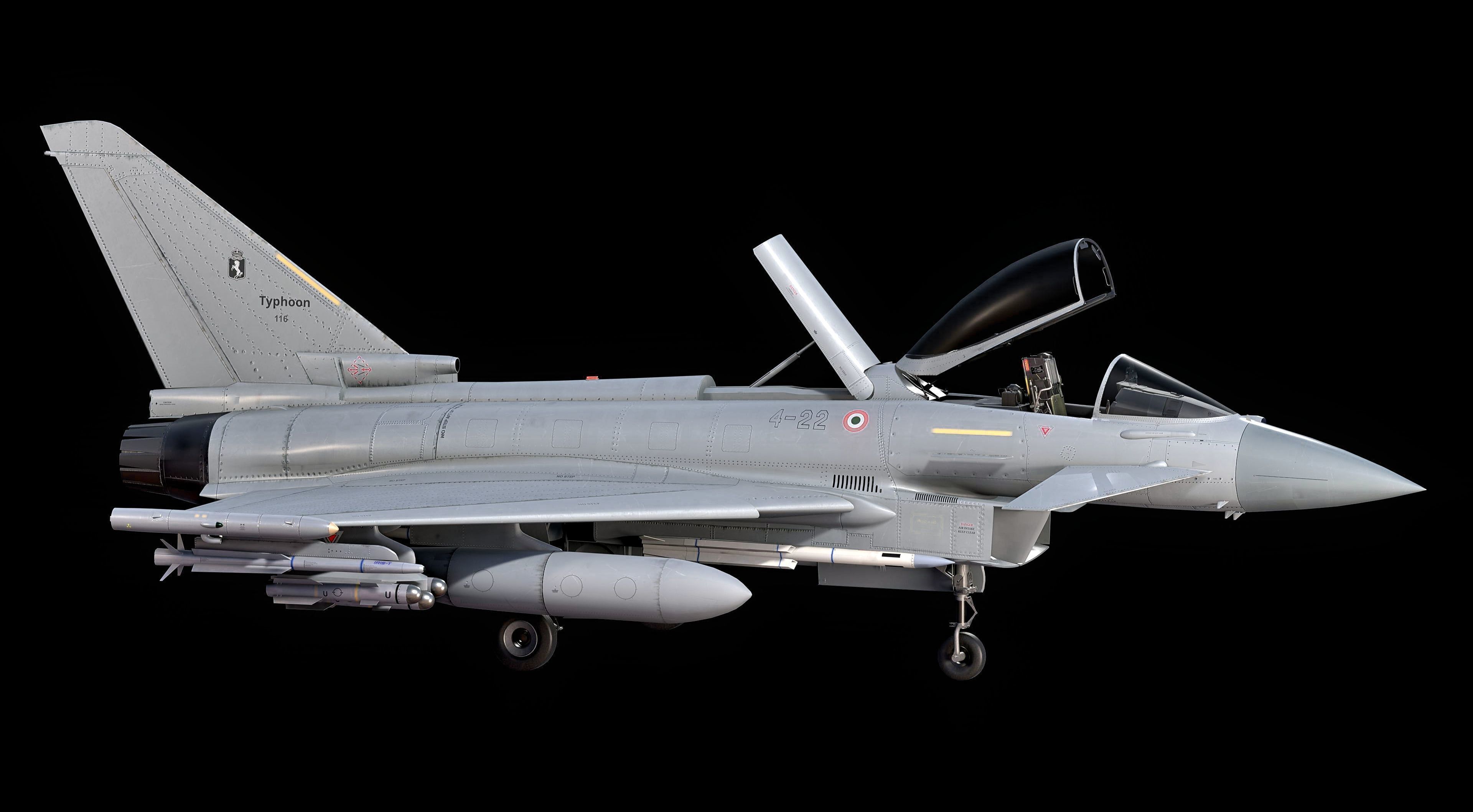 EuroFighter Typhoon Fully Rigged with High Resolution Cocpit Low-poly 3D model_20