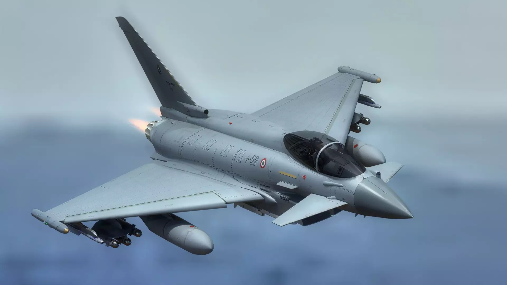 EuroFighter Typhoon with Cockpit-Fully Rig-Changeable Decal Text Low-poly 3D model