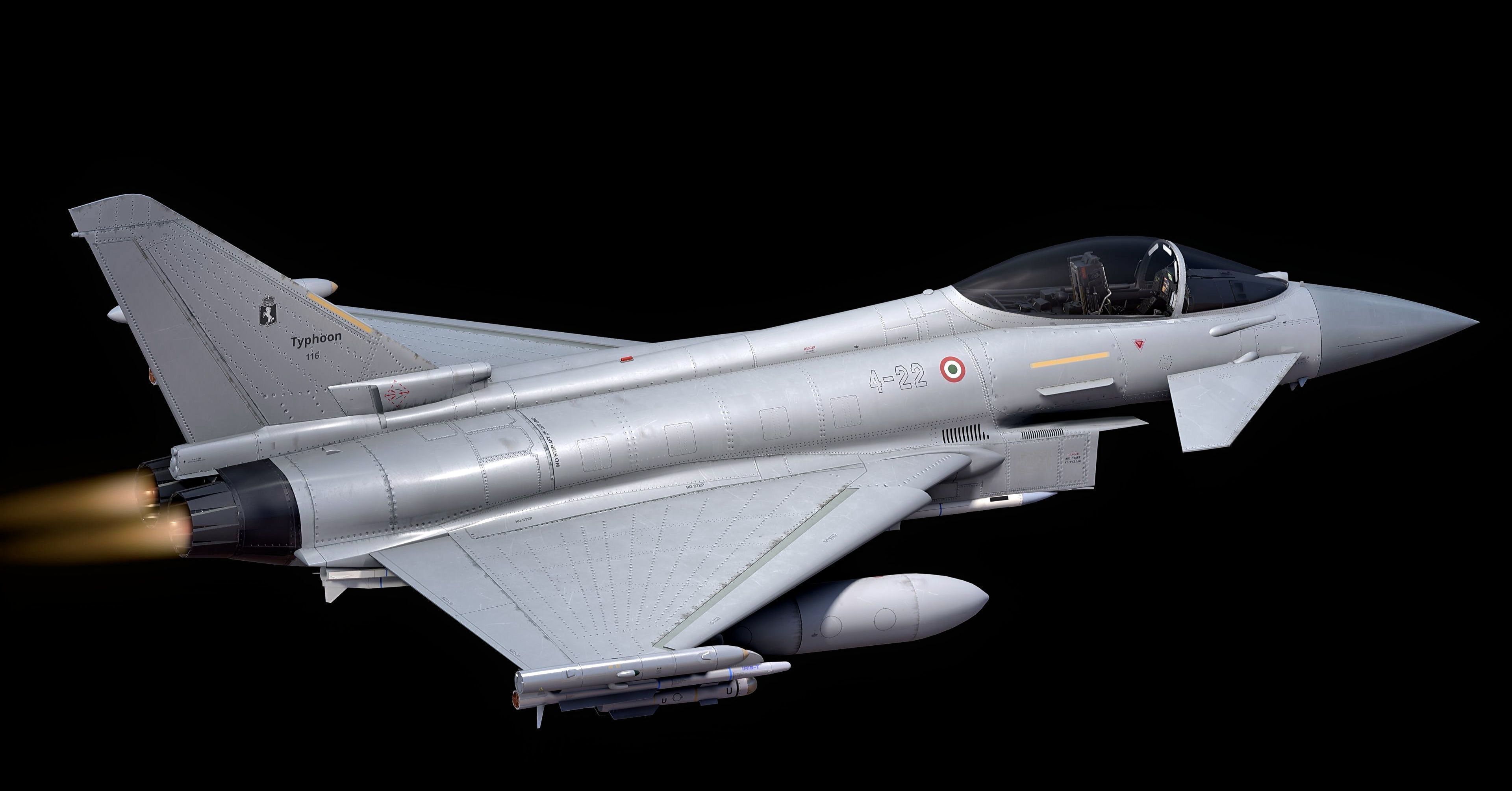 EuroFighter Typhoon Fully Rigged with High Resolution Cocpit Low-poly 3D model_10