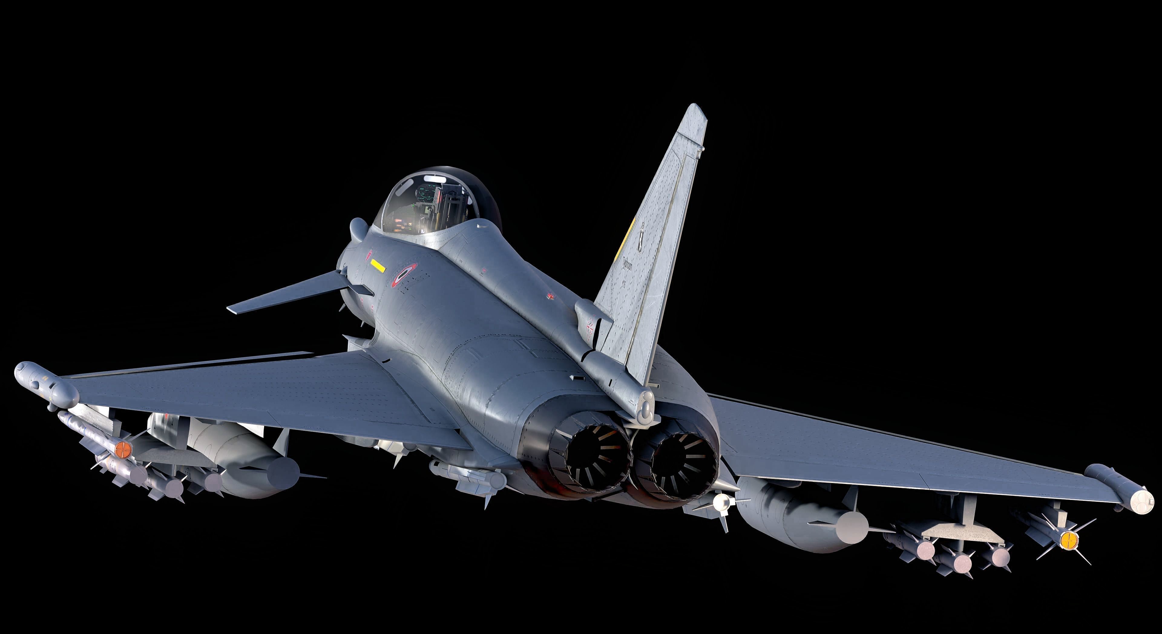 EuroFighter Typhoon Fully Rigged with High Resolution Cocpit Low-poly 3D model_19