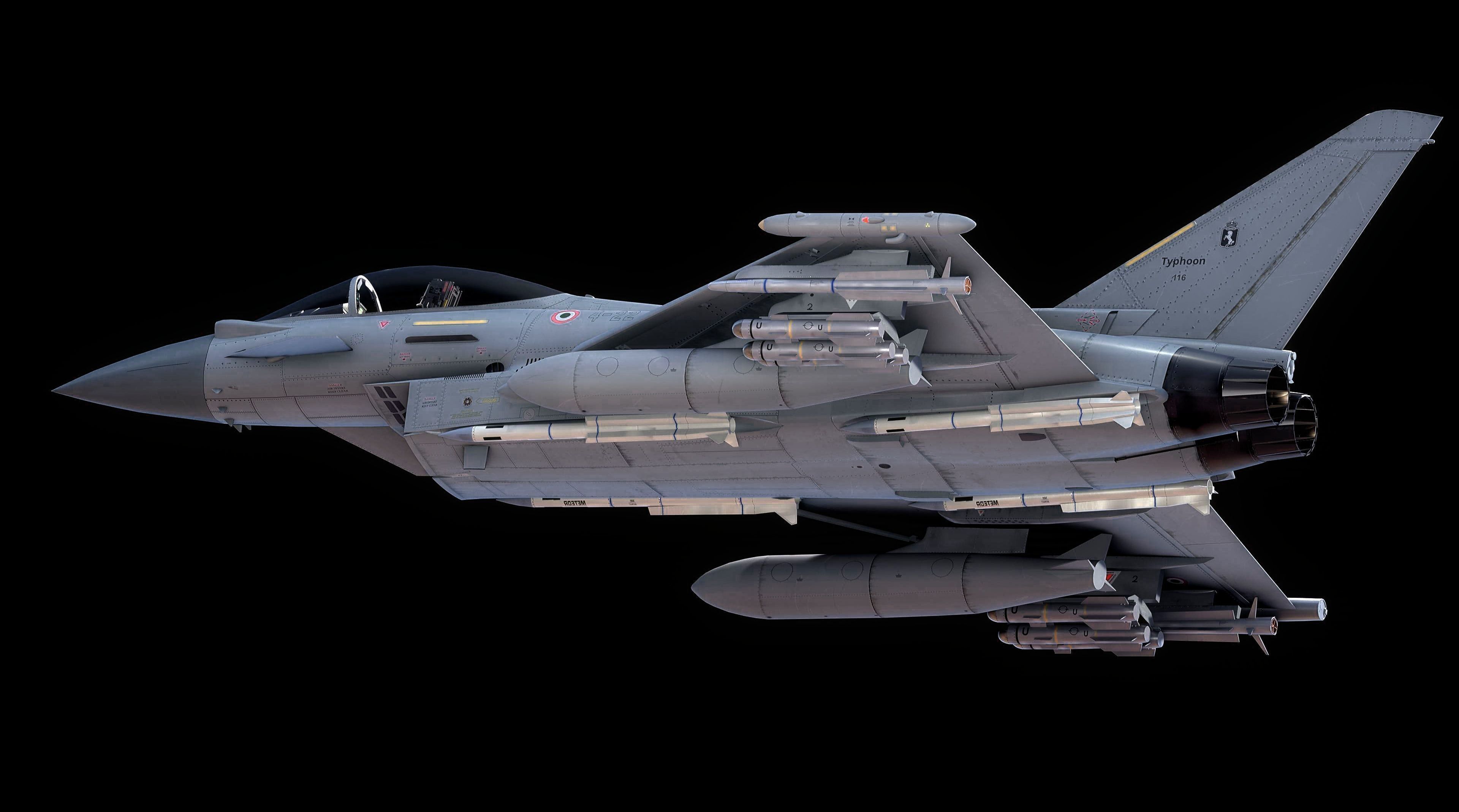 EuroFighter Typhoon Fully Rigged with High Resolution Cocpit Low-poly 3D model_12