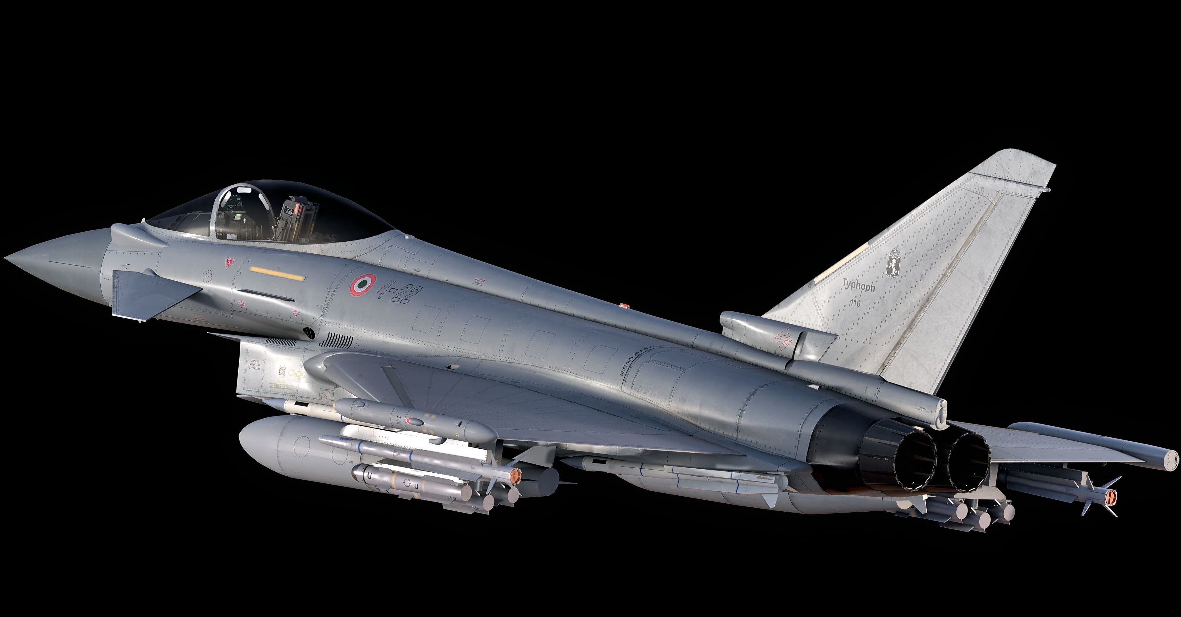 EuroFighter Typhoon Fully Rigged with High Resolution Cocpit Low-poly 3D model_18