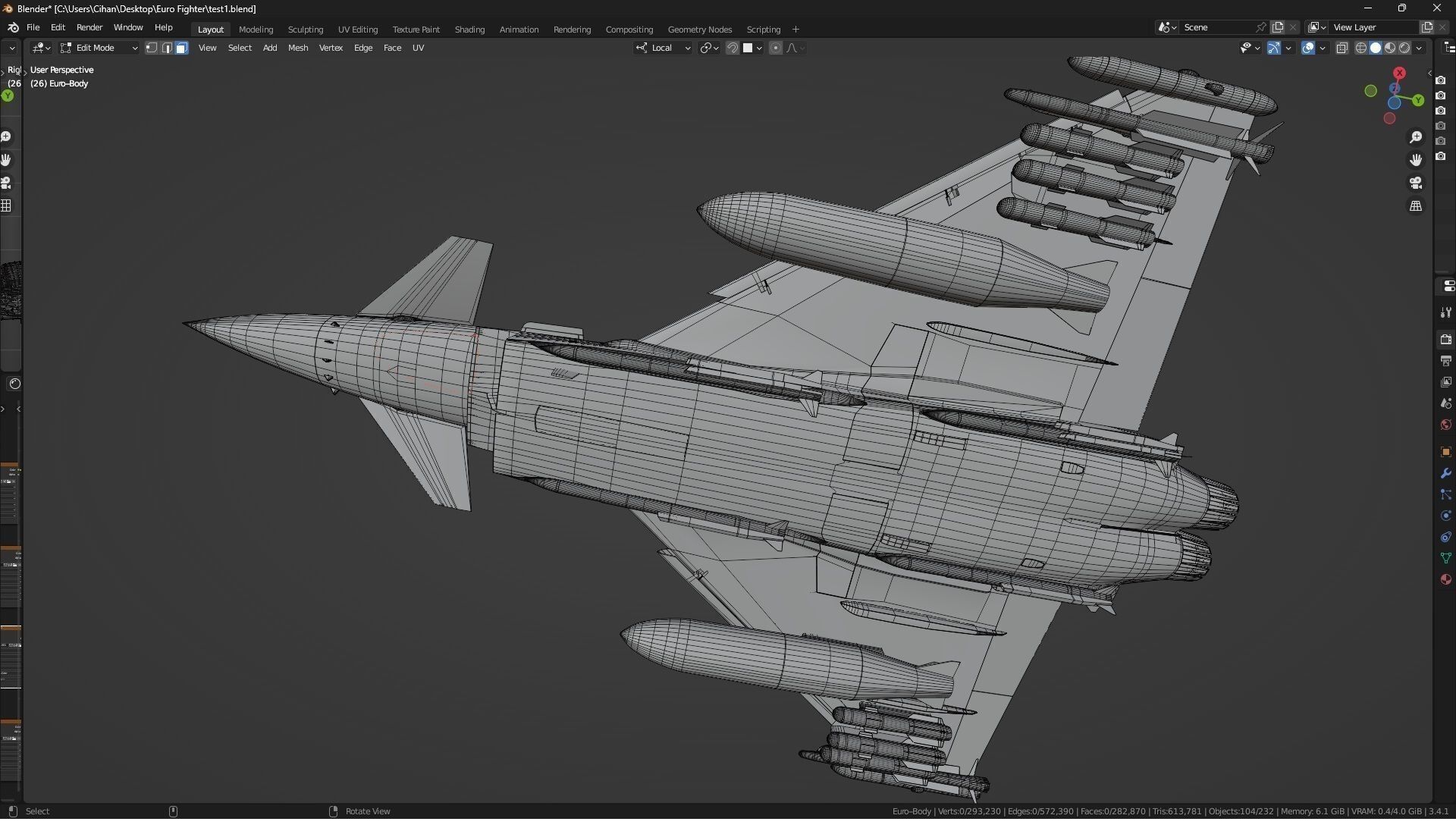 EuroFighter Typhoon Fully Rigged with High Resolution Cocpit Low-poly 3D model_39