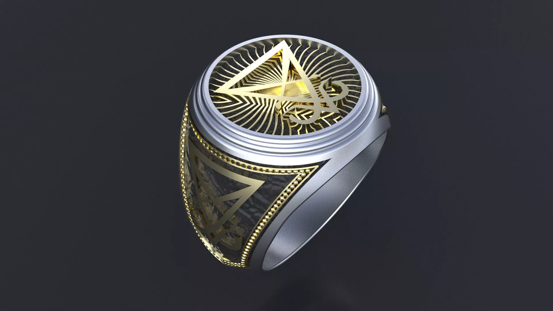 Men ring with the ancient symbols cnc model or 3D print model
